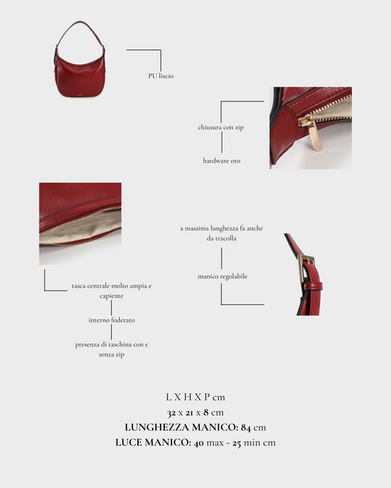 LILLIAN Shoulder Bag - DEEP RED