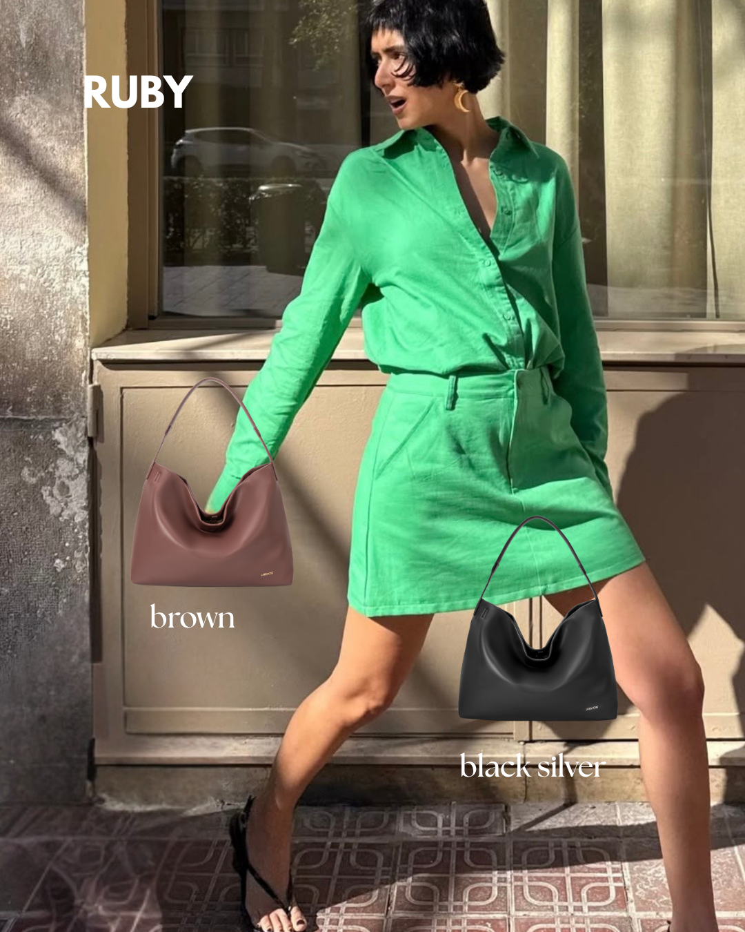 Shopper bag RUBY - BLACK SILVER