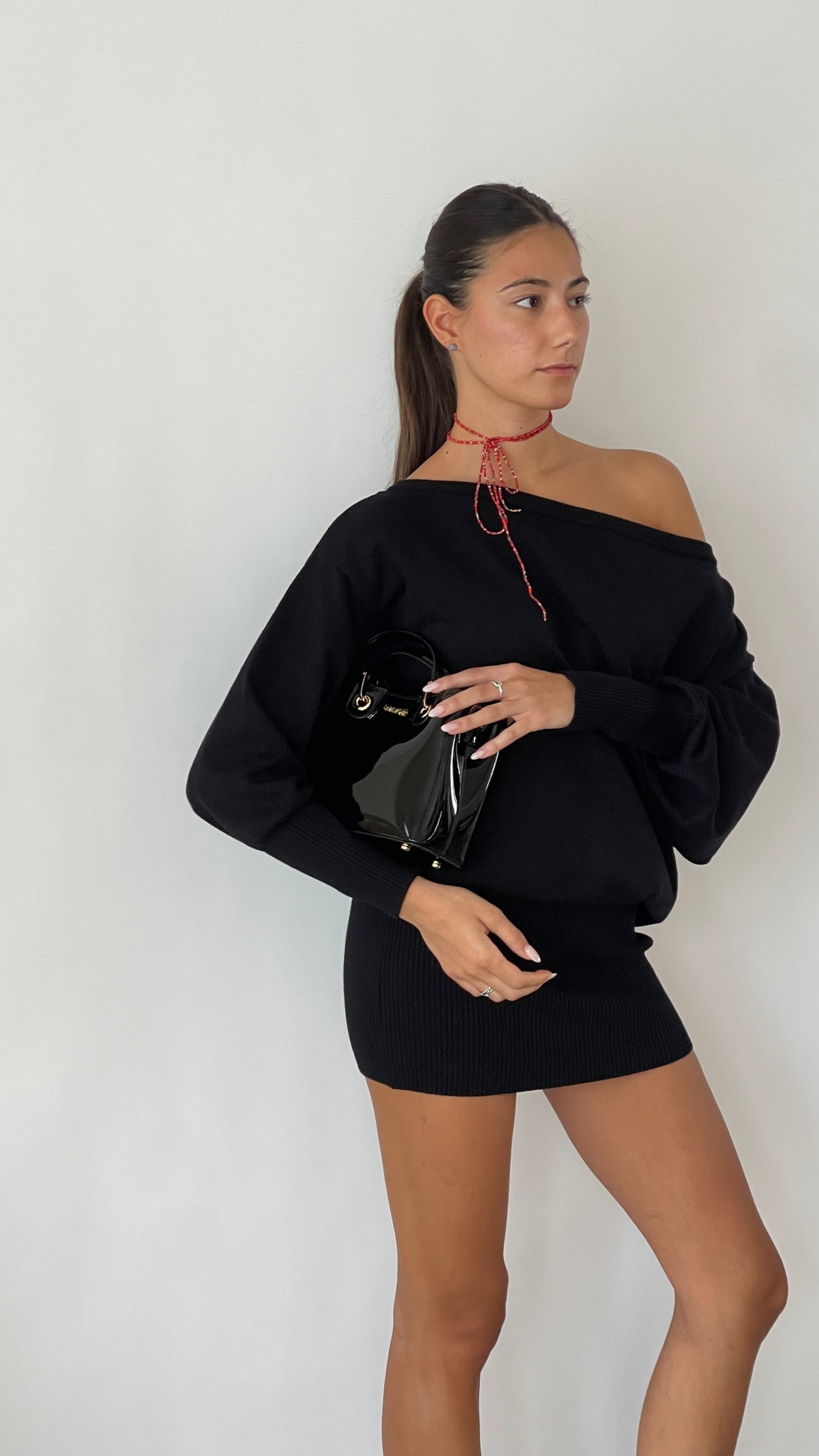 Borsa a mano MARGOT SMALL VERNICE - BLACK