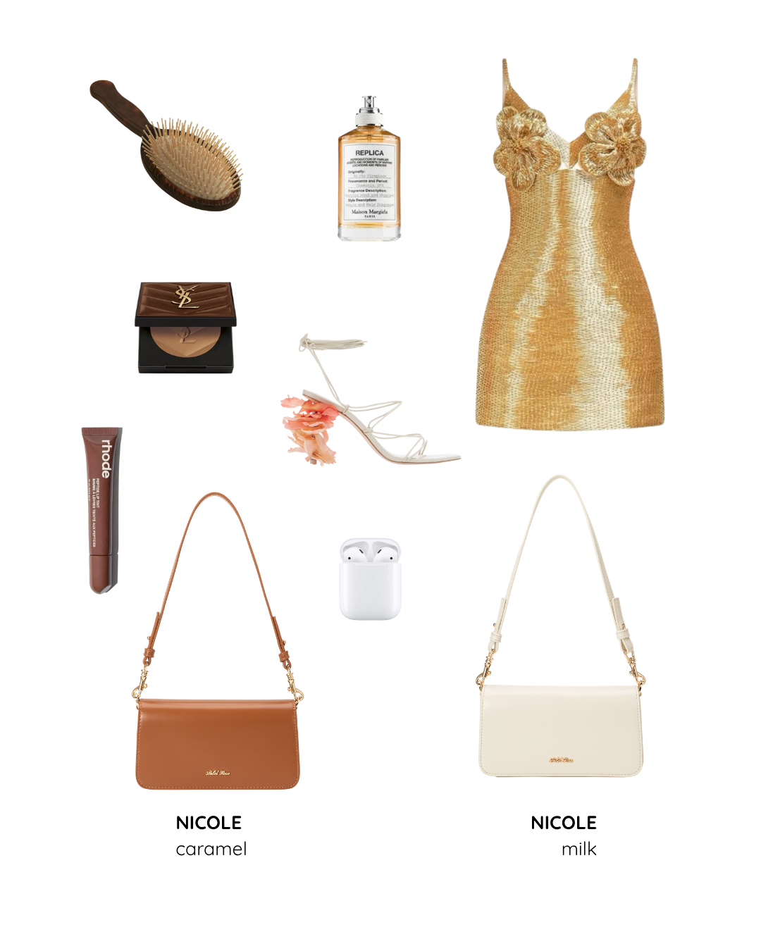 Borsa a spalla NICOLE - CARAMEL