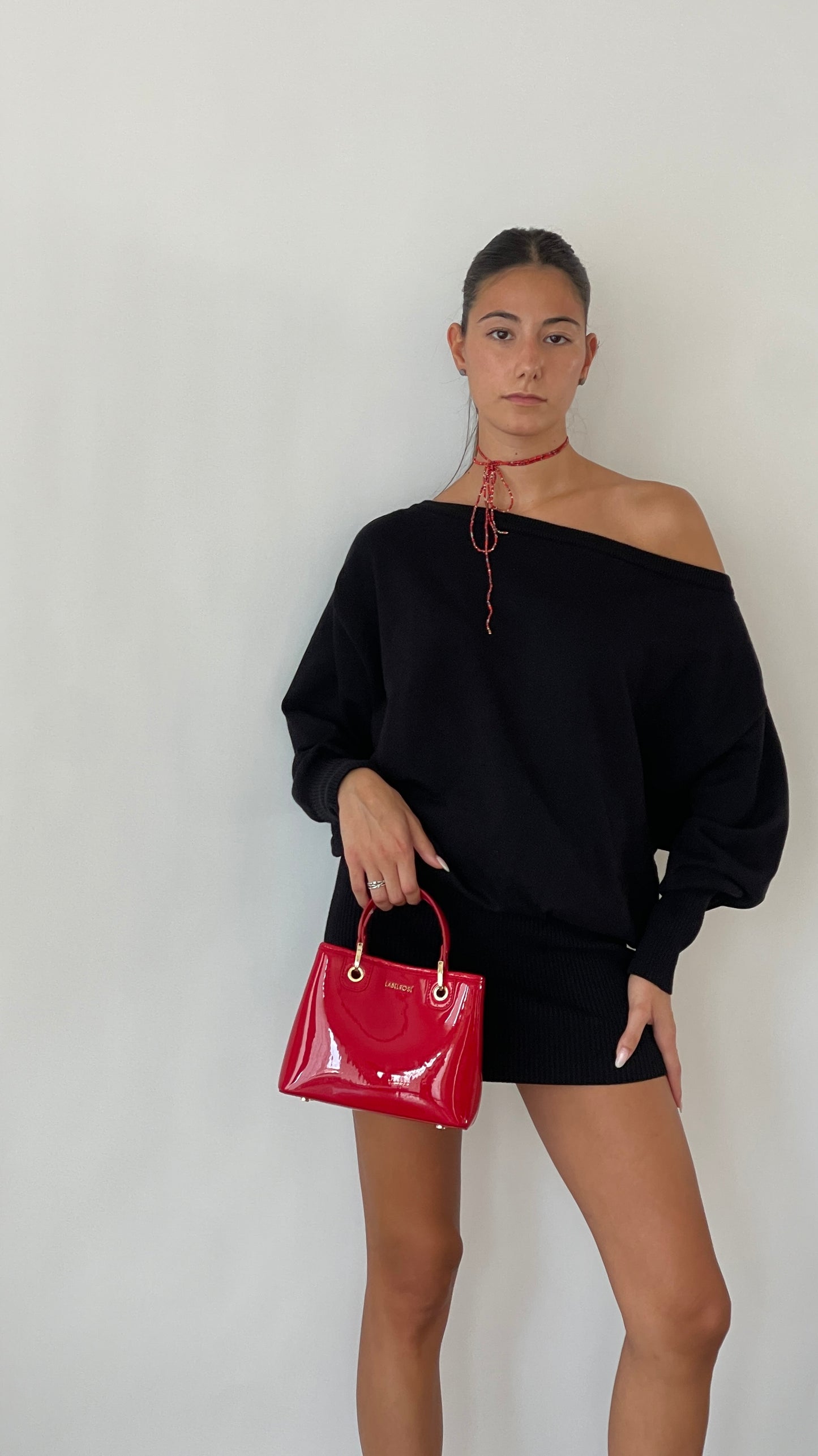Borsa a mano MARGOT SMALL VERNICE - HOT RED