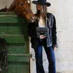 Borsa a tracolla saddle ADDISON - NERO GOLD