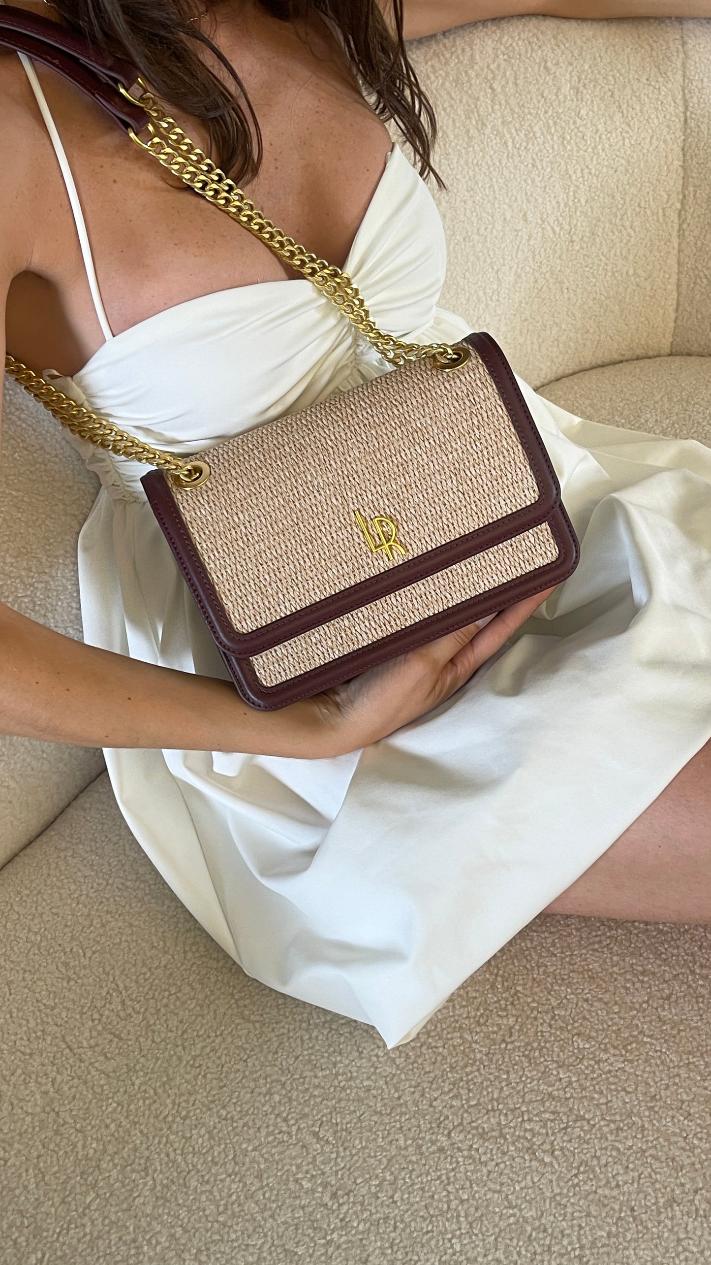 Borsa a tracolla ELOISE RAFIA - VINACCIA