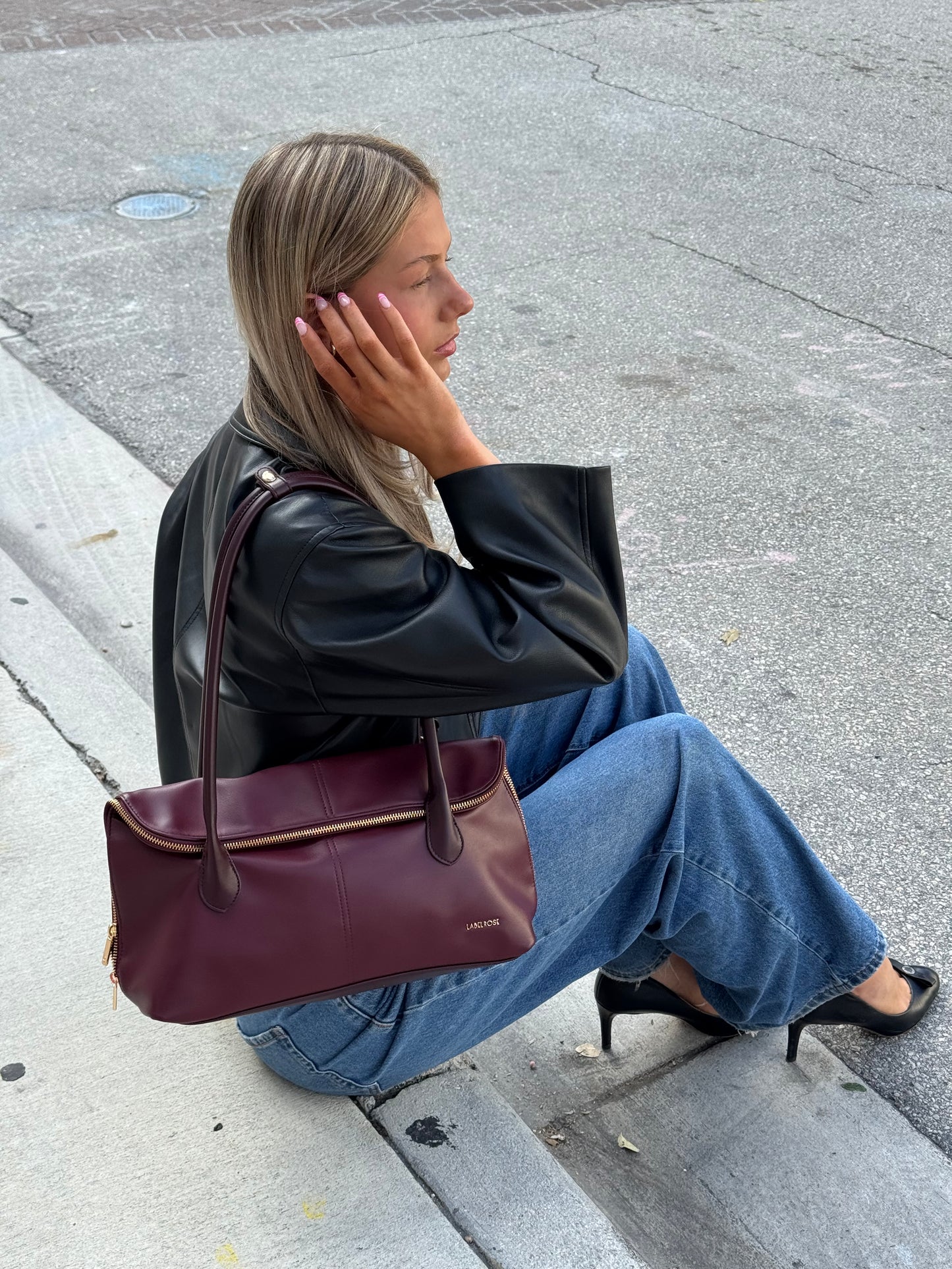 Borsa a spalla MELROSE - IMPERIAL BURGUNDY