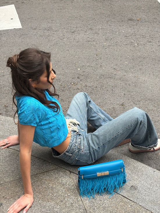 Borsa a tracolla GRACE LONG LE - TURQUOISE