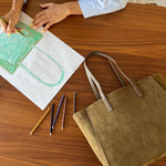 MELISSA BIG FAUX SUEDE Shoulder Bag - OLIVE GREEN