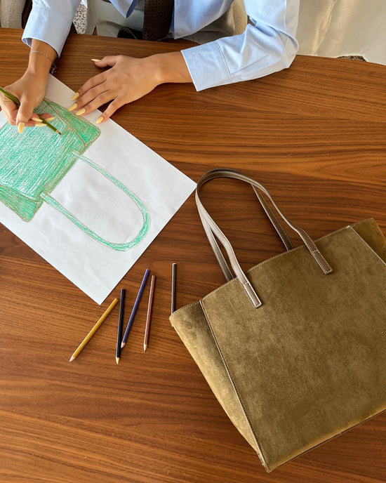 Borsa a spalla MELISSA BIG SIMILSUEDE - OLIVE GREEN