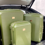 Shiny trolley suitcase four wheels - GREEN