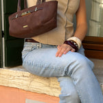 Bolso de hombro JAY SUEDE- WINE CHOCOLATE
