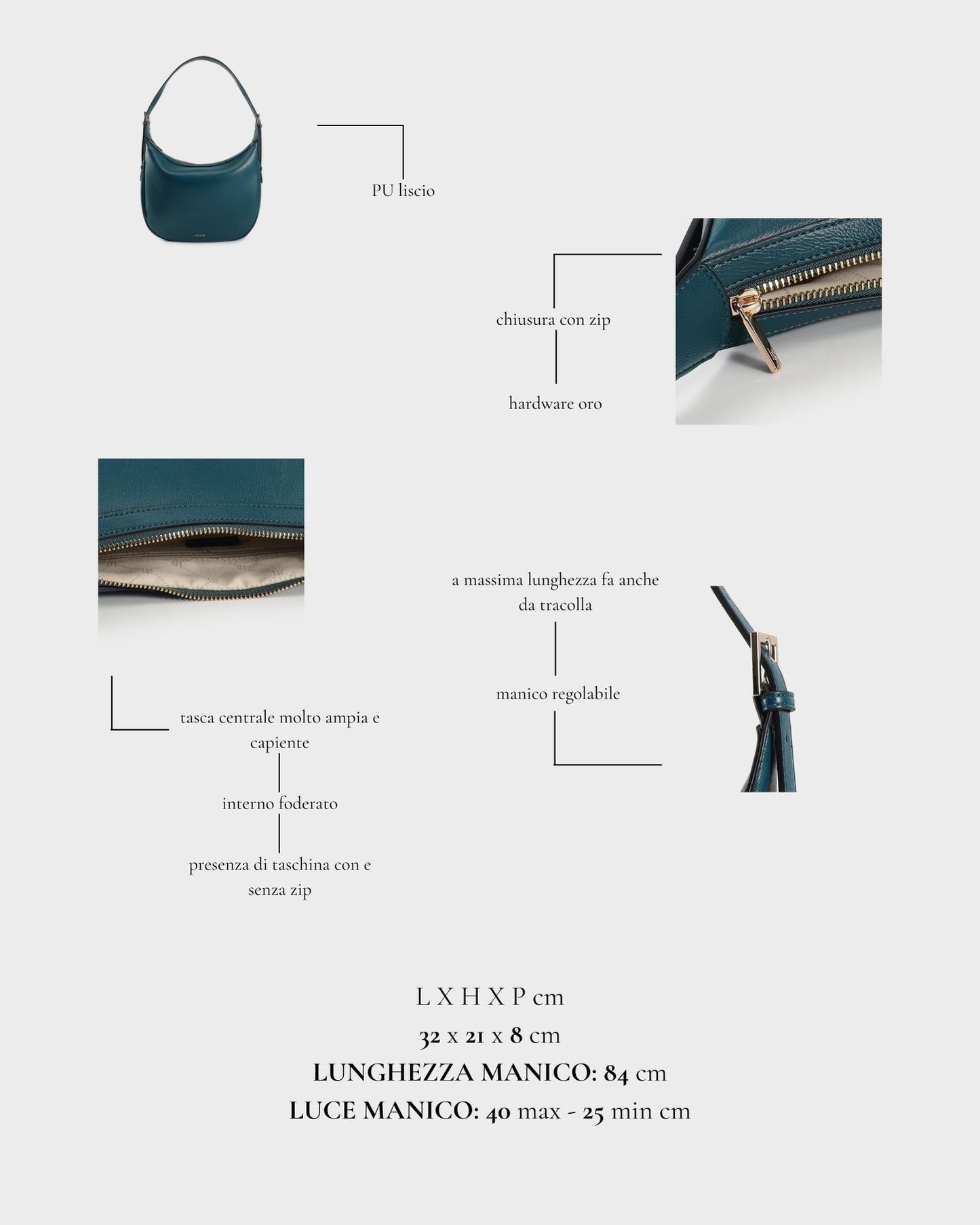 Borsa a spalla LILLIAN - FOREST GREEN