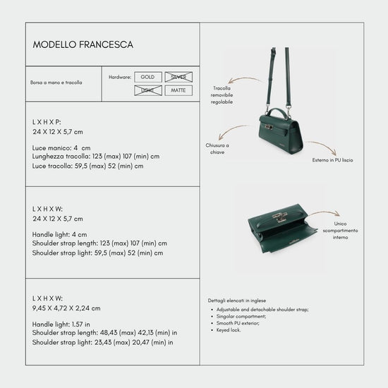 Borsa a mano FRANCESCA - FOREST GREEN