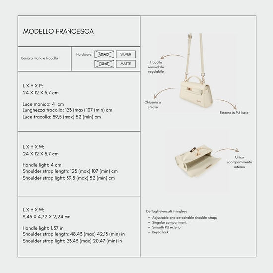 Borsa a mano FRANCESCA - CREAM