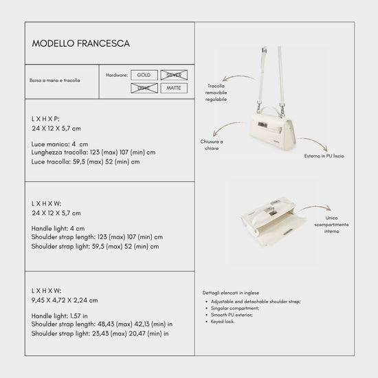 Borsa a mano FRANCESCA - WHITE