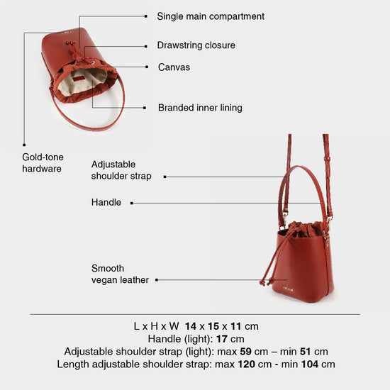 GINEVRA Bucket Bag - TERRACOTTA