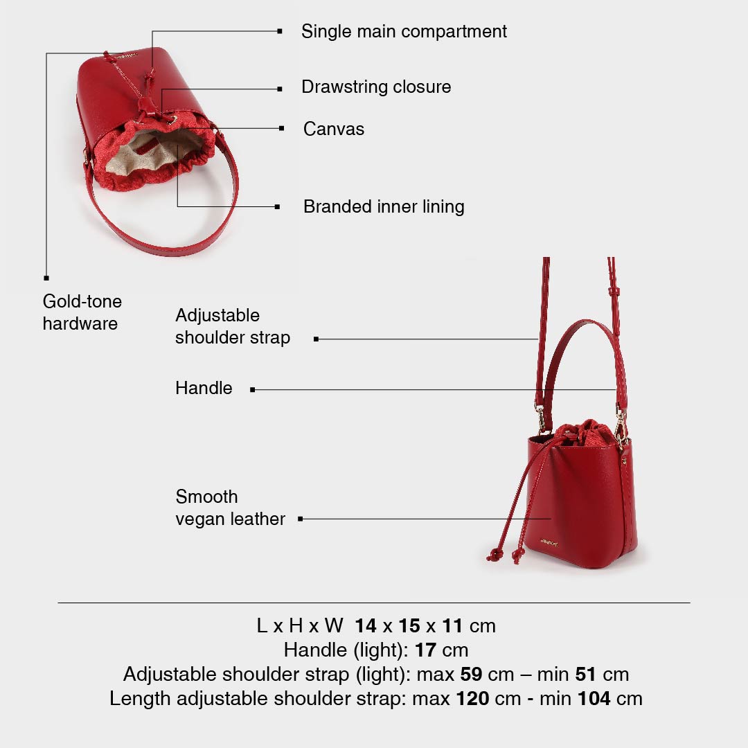 GINEVRA Bucket Bag - RED