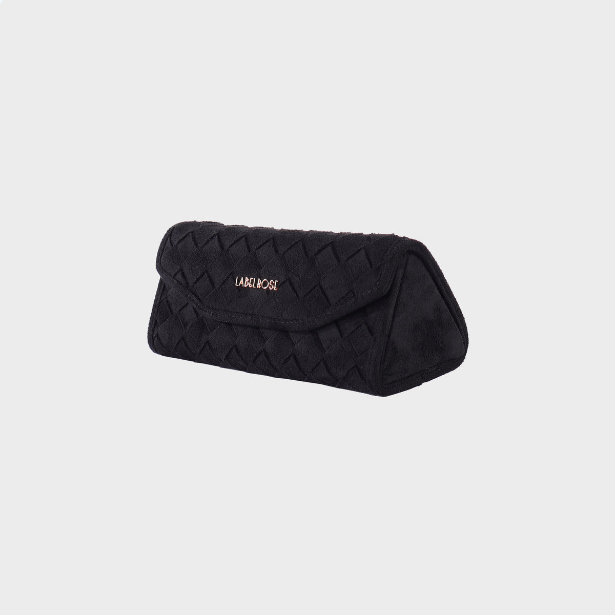 MEGAN FAUX SUEDE glasses case - BLACK GOLD