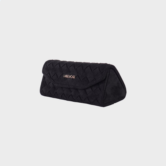 MEGAN FAUX SUEDE glasses case - BLACK GOLD