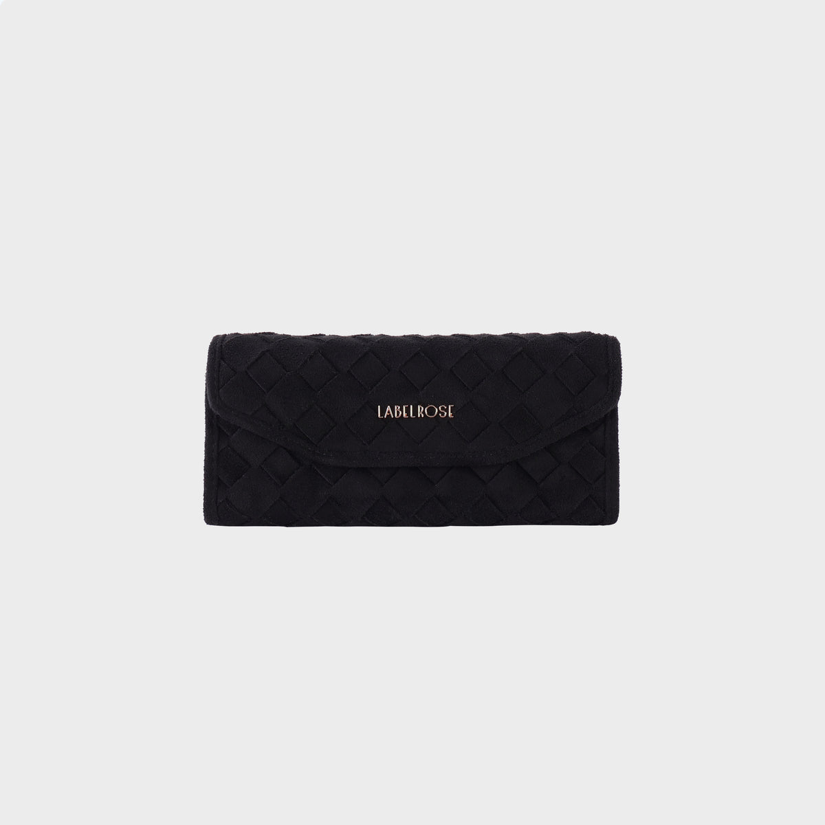 MEGAN FAUX SUEDE glasses case - BLACK GOLD
