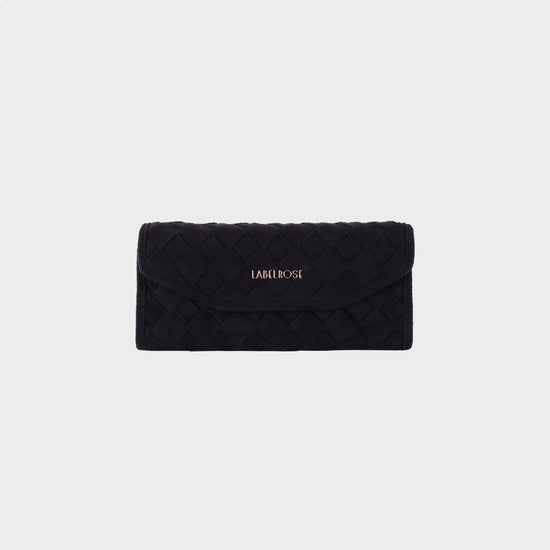 MEGAN FAUX SUEDE glasses case - BLACK GOLD