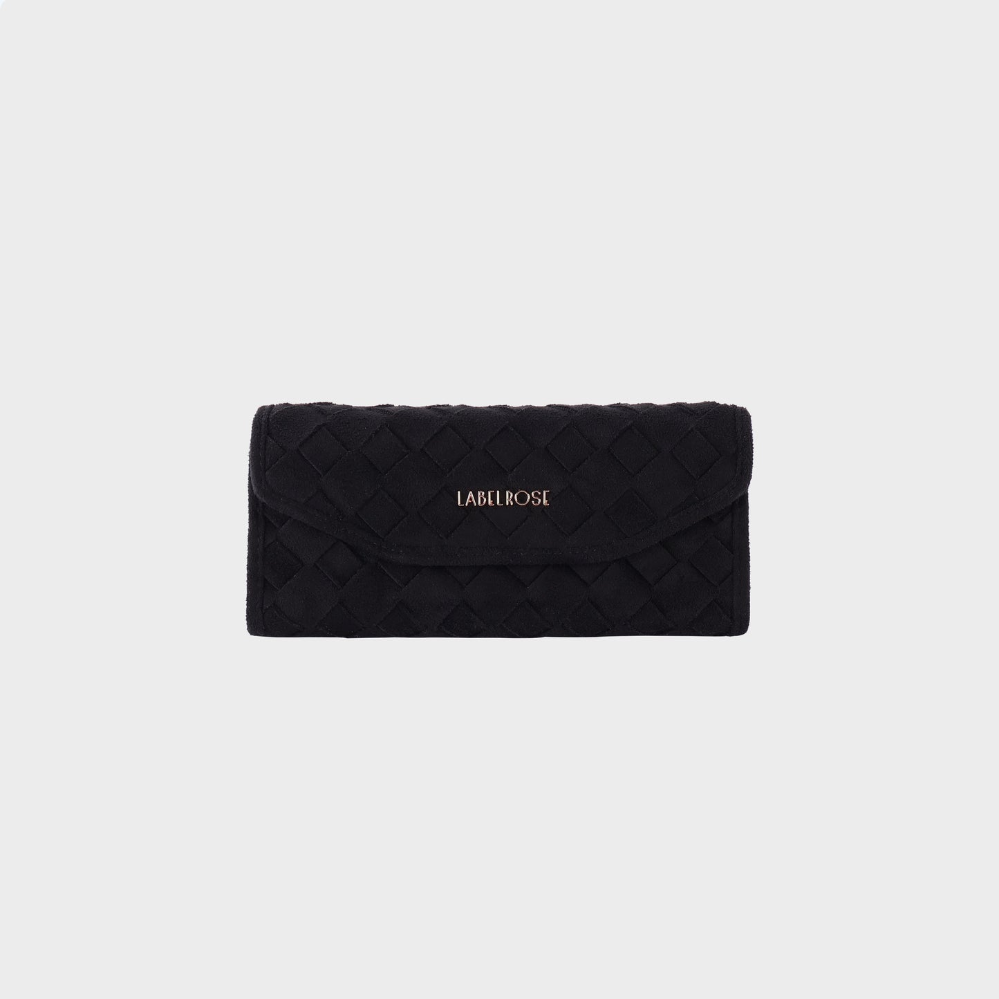 MEGAN FAUX SUEDE glasses case - BLACK GOLD
