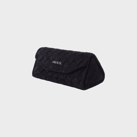 MEGAN FAUX SUEDE glasses case - BLACK SILVER