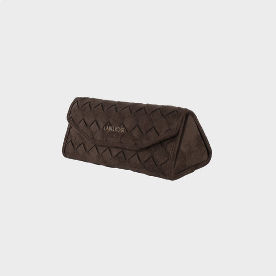 MEGAN FAUX SUEDE Glasses Case - BROWN