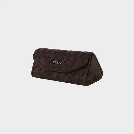 MEGAN FAUX SUEDE glasses case - BURGUNDY