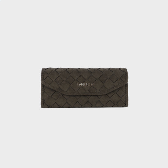 MEGAN FAUX SUEDE glasses case - MUSK