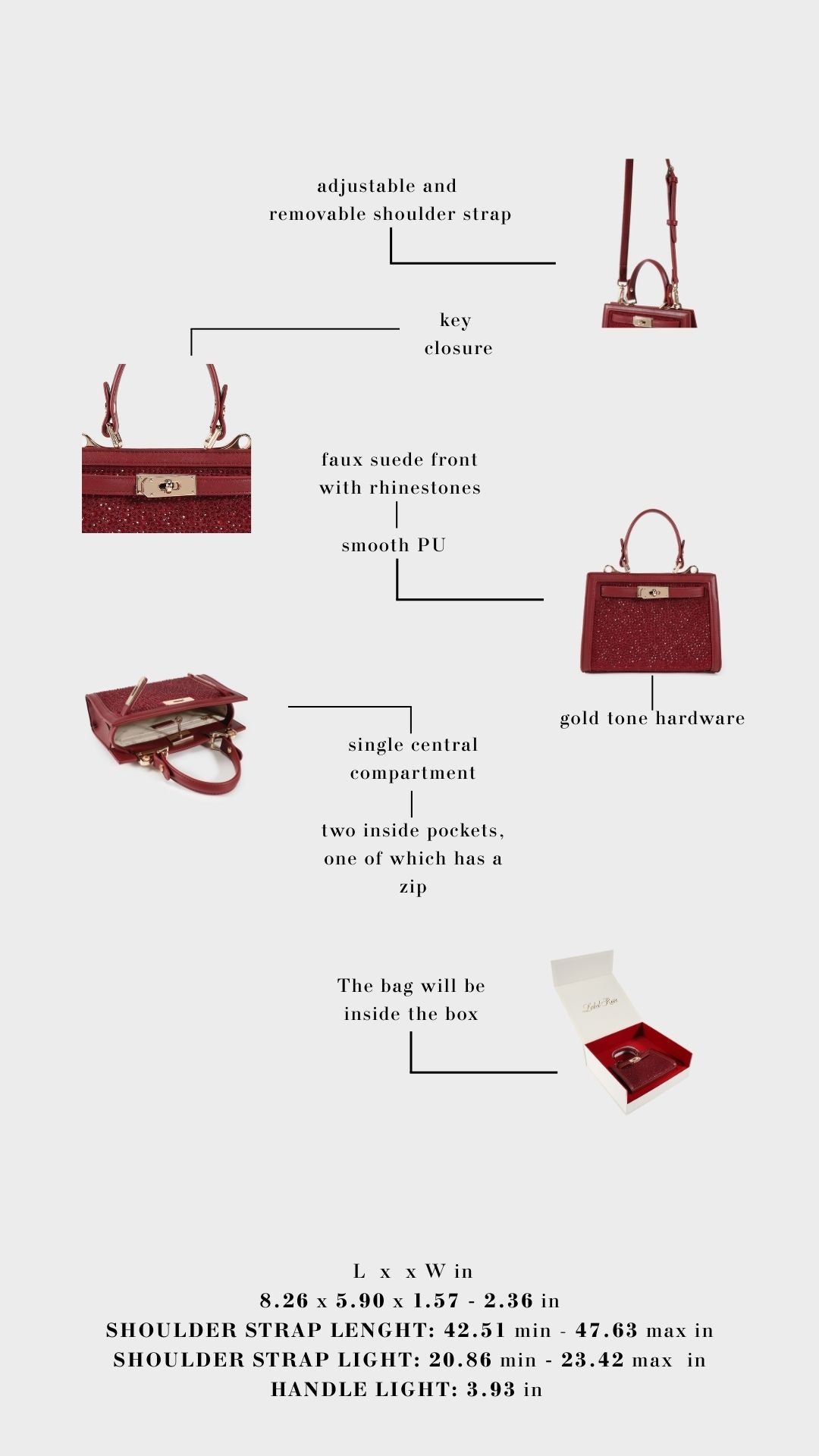 Borsa a mano PARIS MINI STRASS IN LOVE  - GOLD