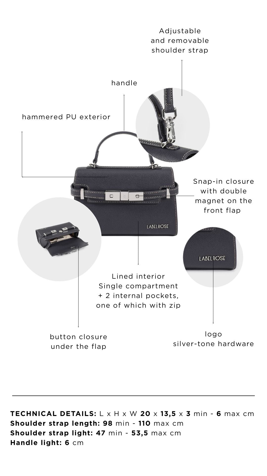 Borsa a mano GRACE 20X14 - INDIGO