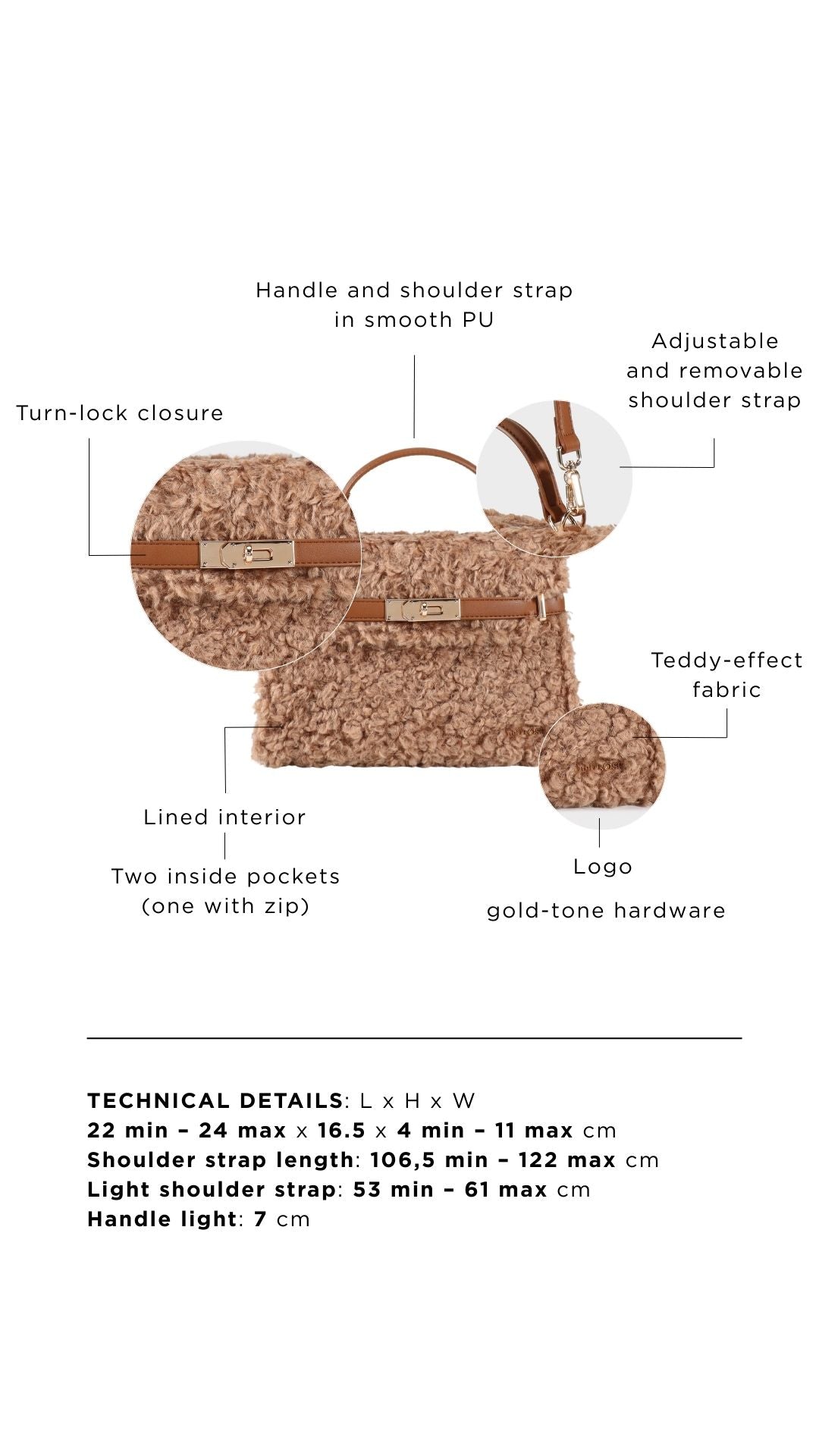 Borsa a mano GRACE TEDDY- CARAMEL