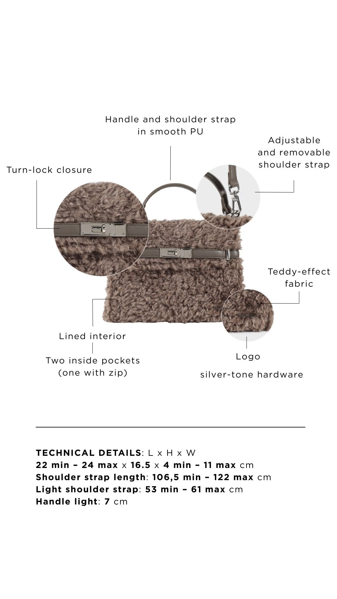 Borsa a mano GRACE TEDDY- TAUPE