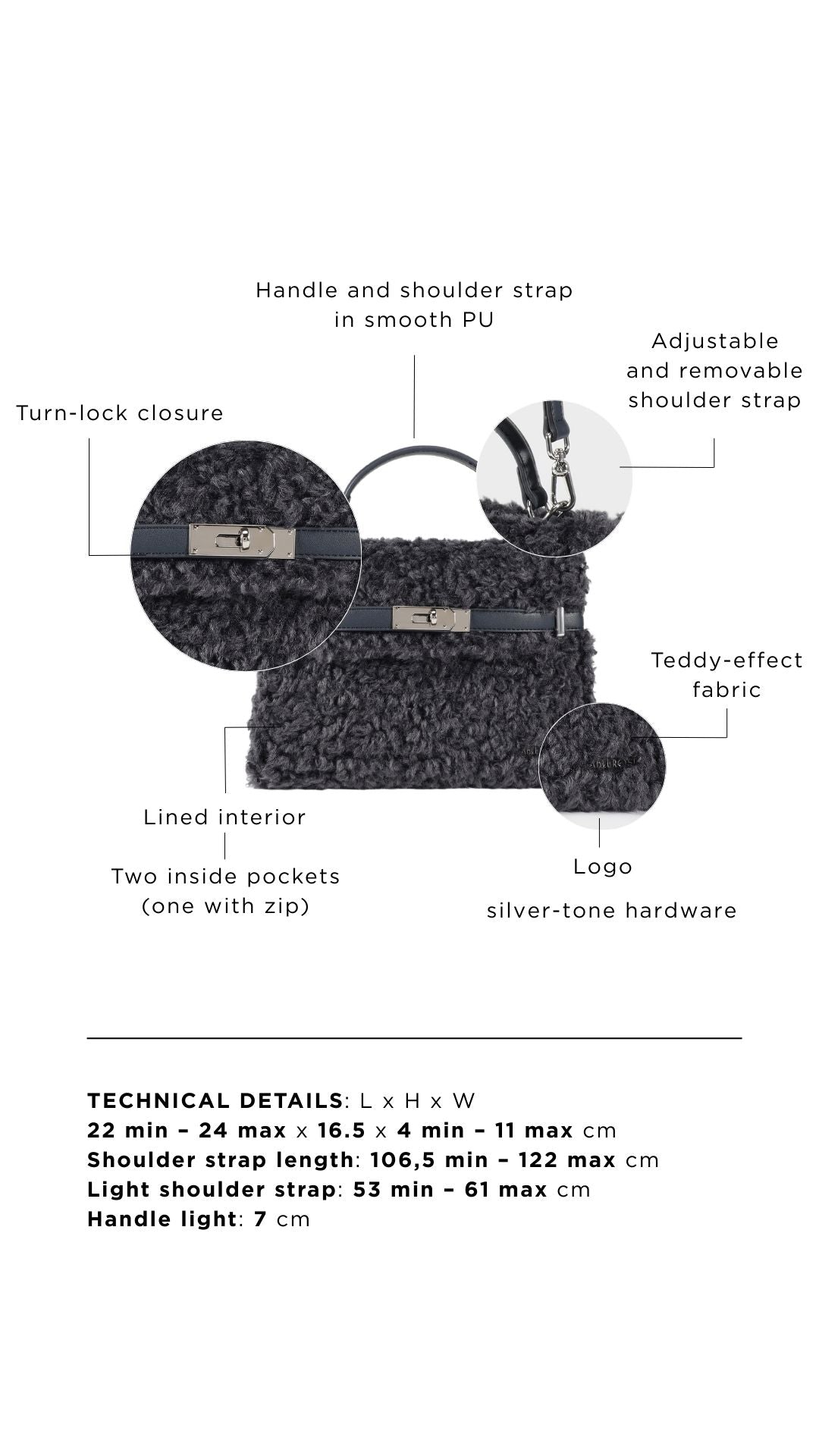 Borsa a mano GRACE TEDDY- NAVY