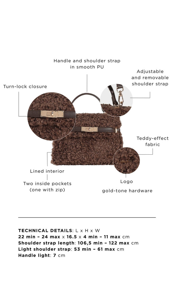 Borsa a mano GRACE TEDDY- DARK BROWN