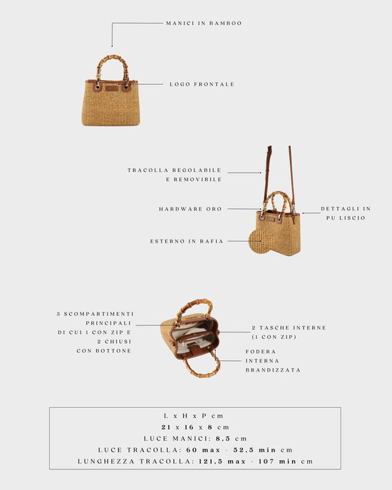 Borsa a mano MARGOT SMALL BAMBOO LE - BRUNT BROWN
