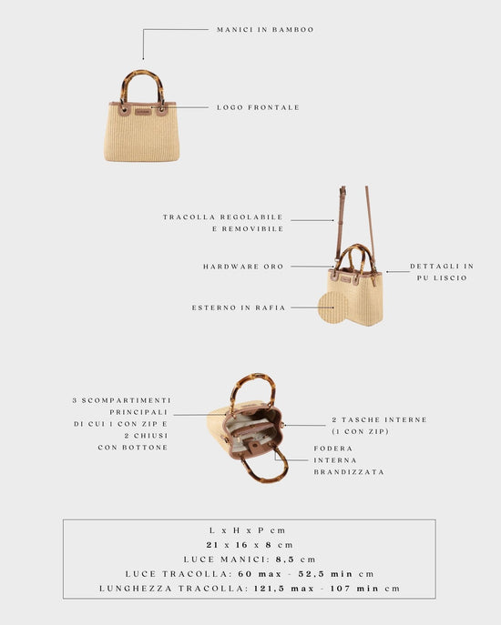 Borsa a mano MARGOT SMALL BAMBOO LE - SAND BEIGE