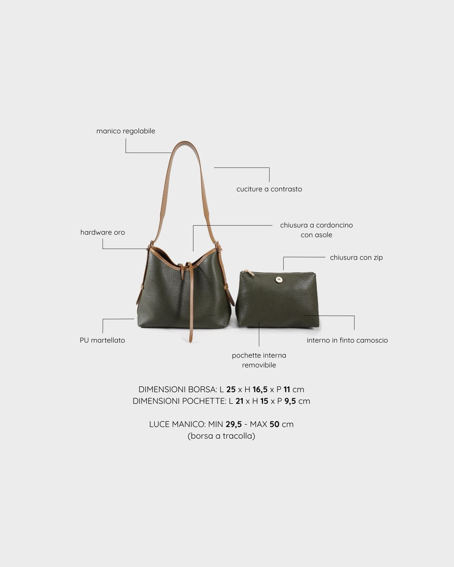 Borsa a spalla BROOKE - GREEN