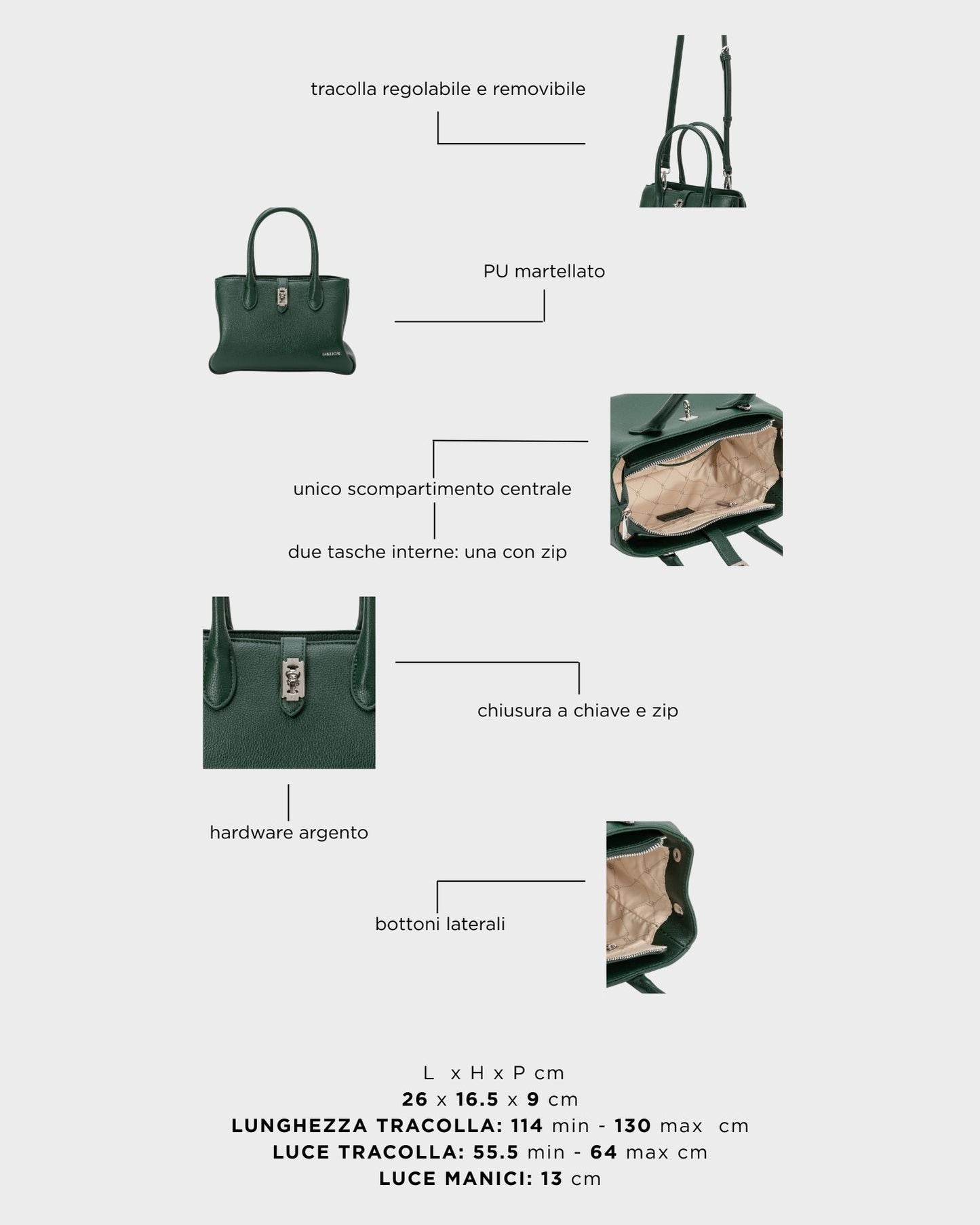 Borsa a mano LENÚ - GREEN