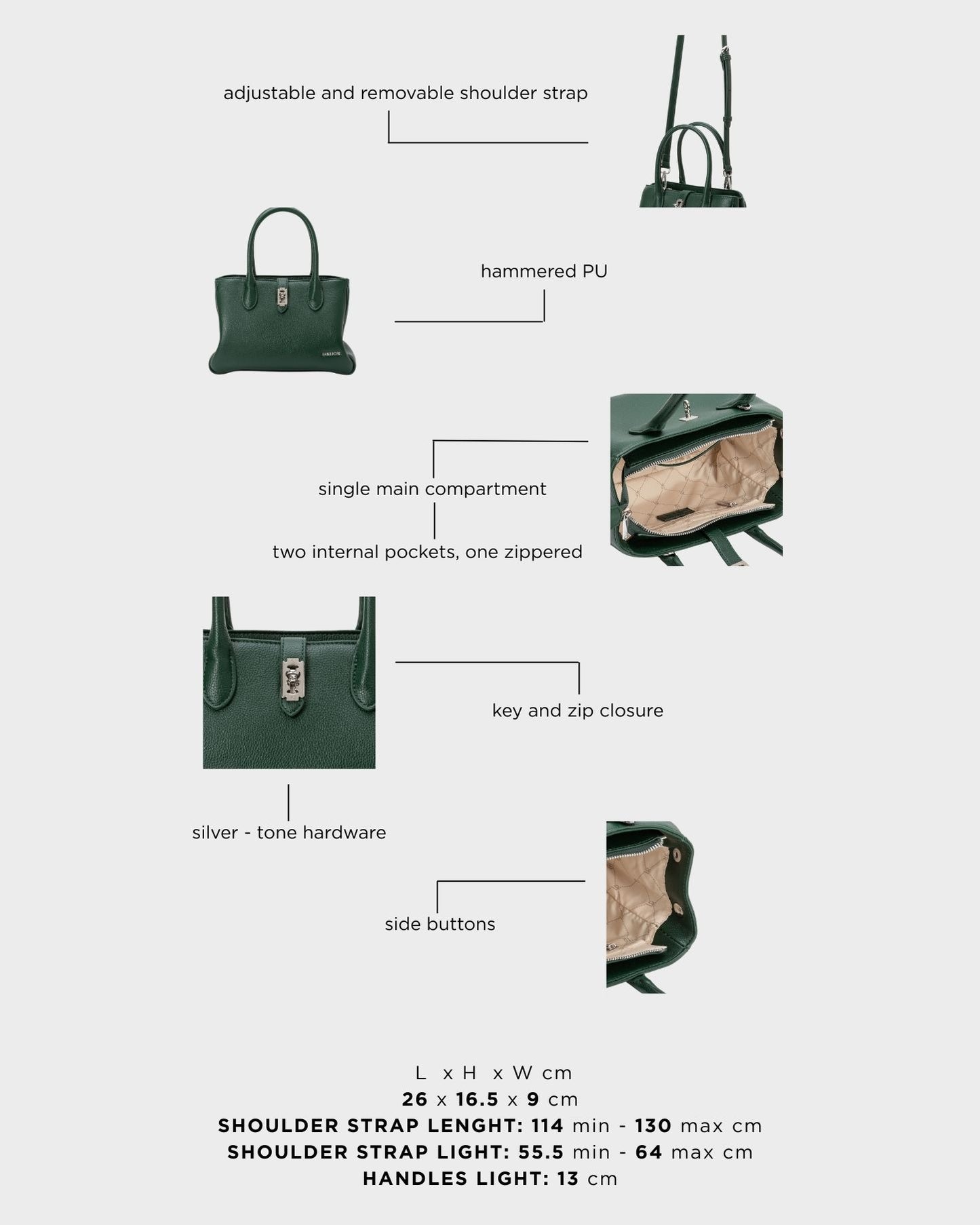 Borsa a mano LENÚ - GREEN