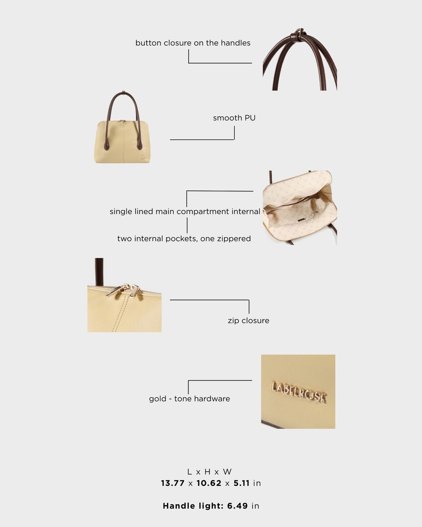 Borsa a spalla MELROSE - NUT CREAM