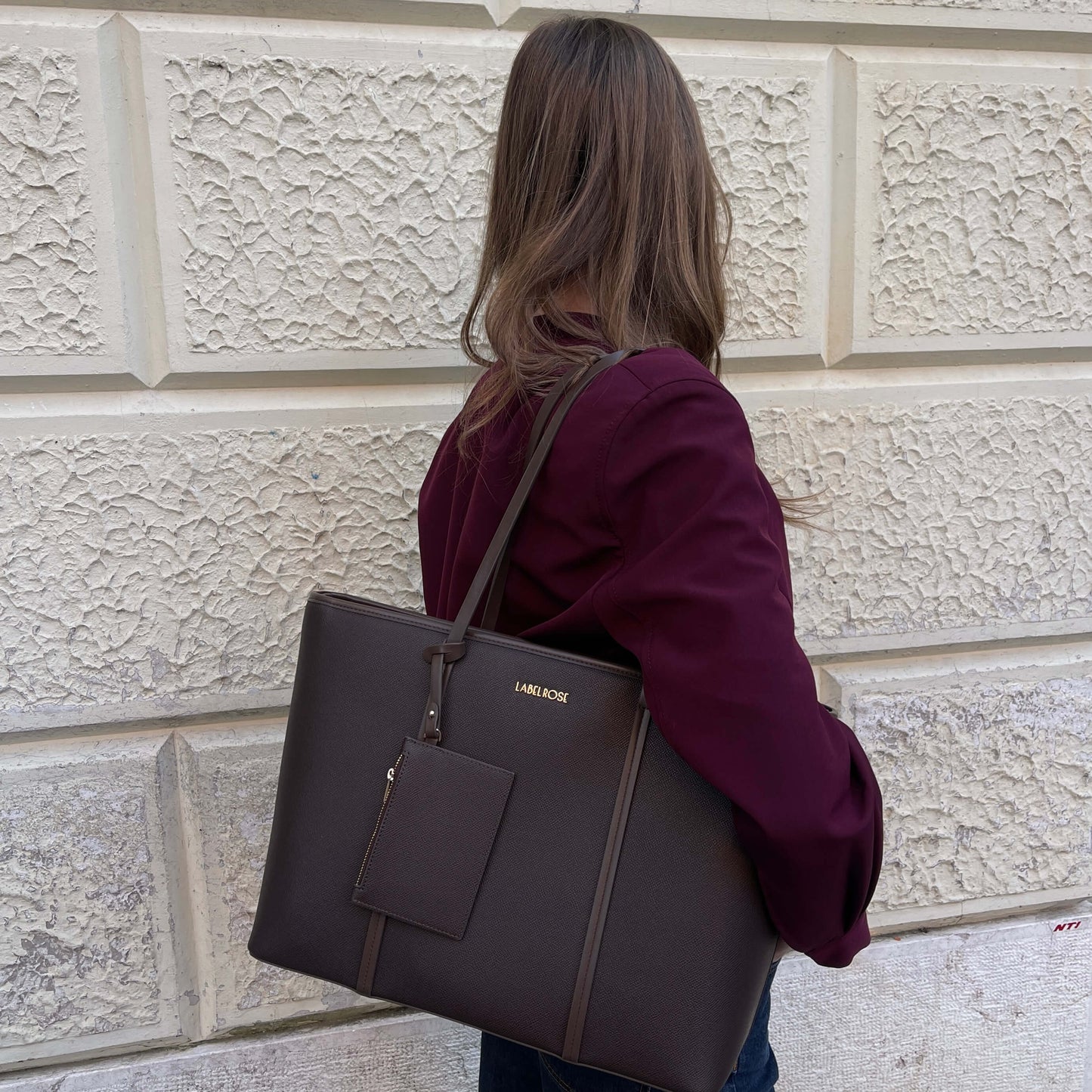 Shopping bag a spalla CLARISSA - MARRONE