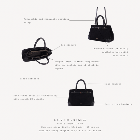 Borsa a mano MINA - BLACK GOLD