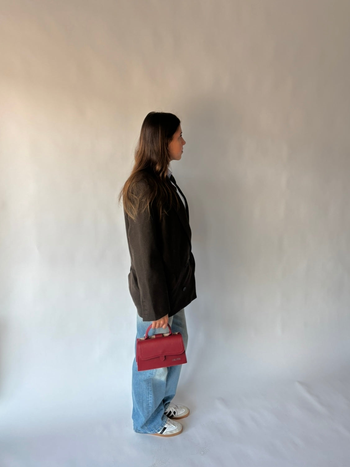 Borsa a mano PAIGE SAFFIANO - POMEGRANATE