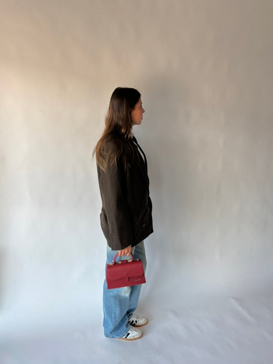 Borsa a mano PAIGE SAFFIANO - POMEGRANATE