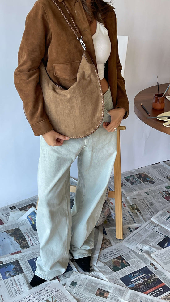 BORSA A SPALLA AURORA - TAUPE