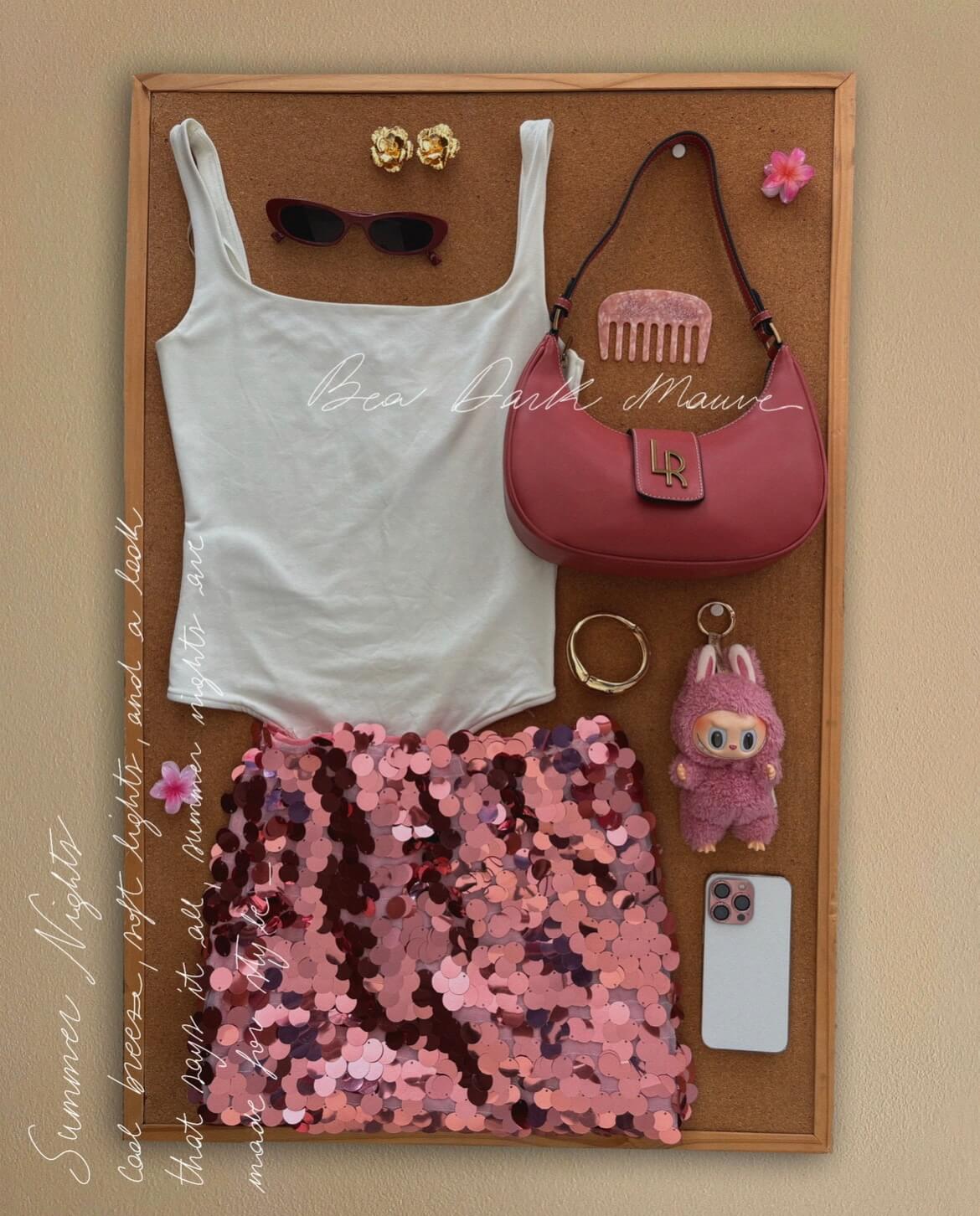 Borsa a spalla BEA - DARK MAUVE
