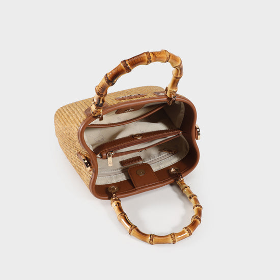 Borsa a mano MARGOT SMALL BAMBOO LE - BRUNT BROWN