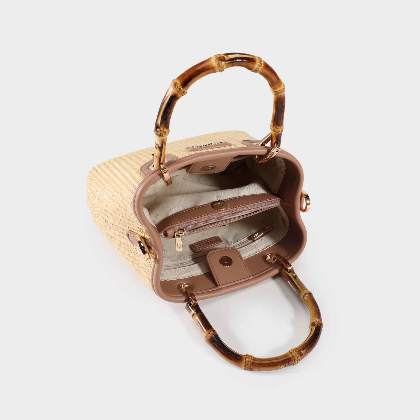 Handbag MARGOT SMALL BAMBOO LE - SAND BEIGE