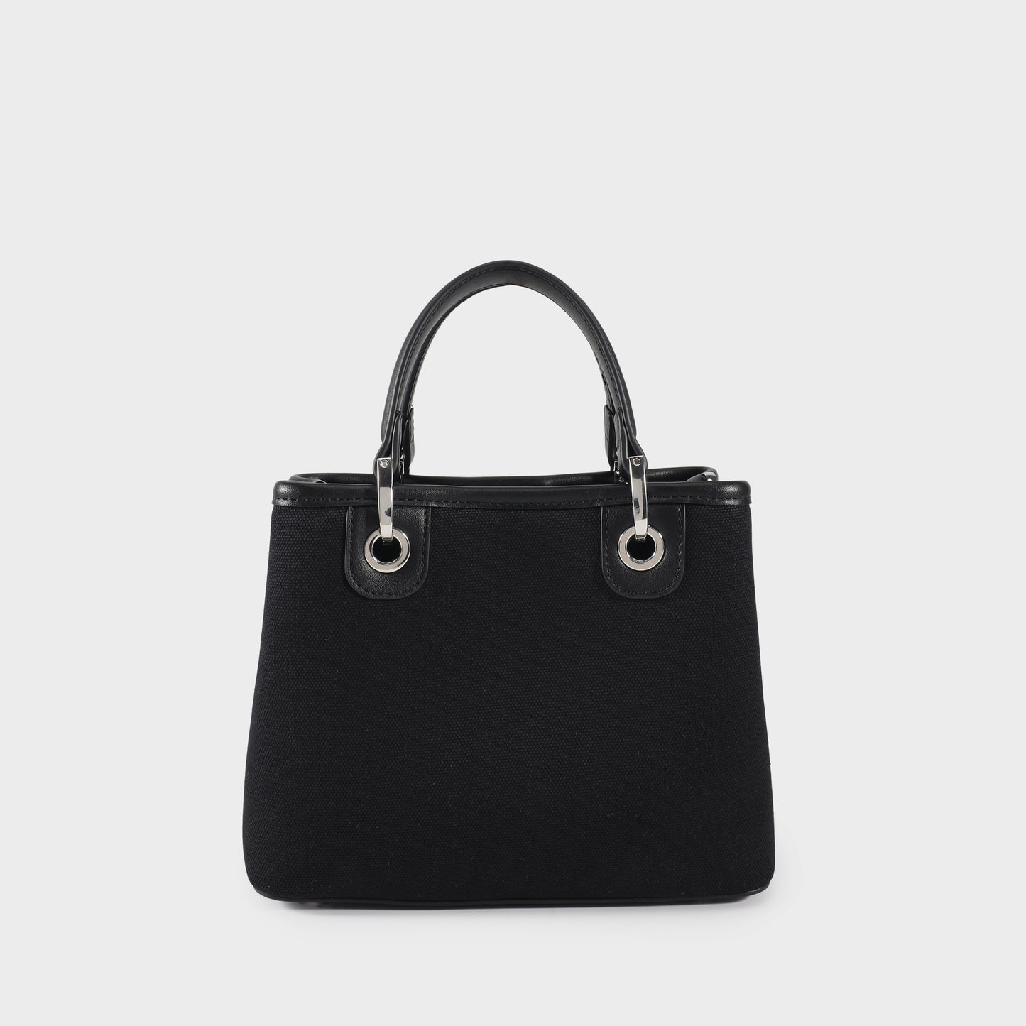 MARGOT SMALL CANVAS LE Handbag - BLACK SILVER