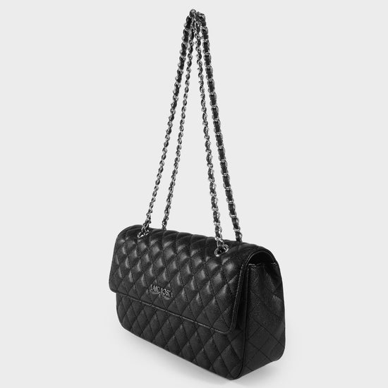 Borsa a spalla KATE BIG - BLACK SILVER